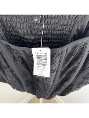 Torrid NWT Women's Black Lacepower Mesh Crop Corset Size 1X thumbnail 4