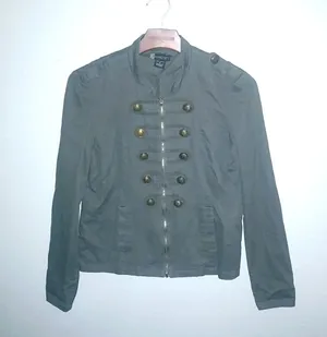Passport M Cotton Military Army Green Zip Front Shacket Light Jacket thumbnail 1