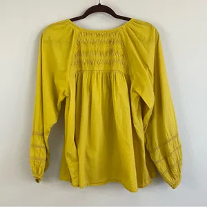 Cleobella Nerea Cotton Blouse in Citrine Yellow‎ Balloon Sleeves Size Medium thumbnail 6