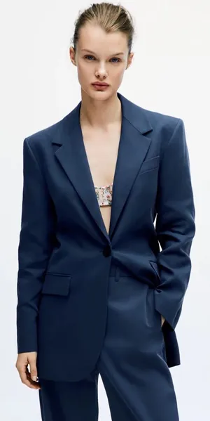 Zara POCKET BLAZER LIMITED EDITION BLUE NEW thumbnail 1