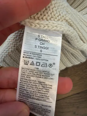 GAP Cream Crewneck Sweater Size Small Tall - C1-3650 thumbnail 6