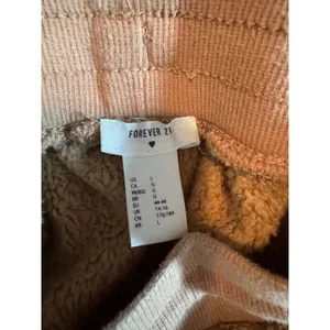 Forever 21 Faux Shearling Teddy Lounge Shorts Brown Large Drawstring Fuzzy thumbnail 4