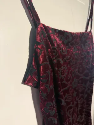 Susan Bristol Y2K velvet burnout cowl neck dress thumbnail 4