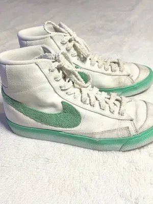 Nike Blazer Mid '77 Green Fade Chenille Swoosh Gum Sole High-Top Sneakers Size 9 thumbnail 7