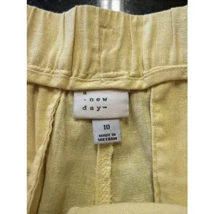 A‎ New Day Women's Butter Yellow Pleated Shorts Sz 10 Linen Old Money Vibes thumbnail 4