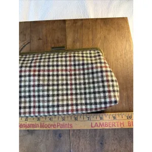 J.Crew Women's Wool Plaid KISS Lock Frame Clutch Purse NWOT thumbnail 6