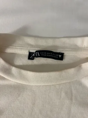 ZARA White Long Sleeve Cropped Top thumbnail 3