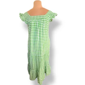 Draper James RSVP Green Gingham Plaid Cotton Midi Dress Ruffle Sleeves Medium‎ thumbnail 13