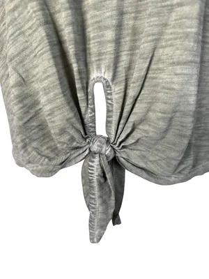 Sanctuary khaki green pullover tie front short sleeve top women's size small thumbnail 6