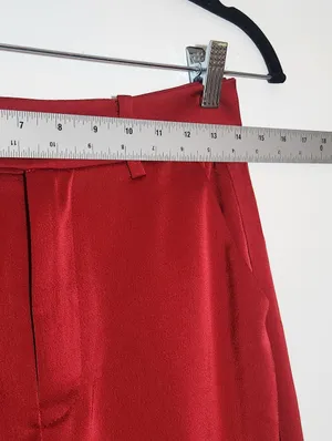 Lulus Red Satin Wide Leg Pants Size Medium NWT thumbnail 11