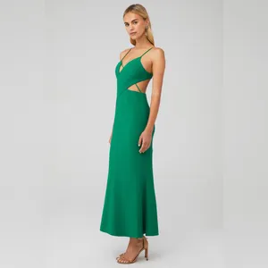 Significant‎ Other Cut Out Poet Asymmetrical Maxi Dress Green Womens Size 4 thumbnail 2