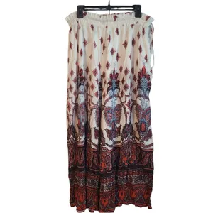 Free People Gold dust flowy crinkle gauze wide leg pants sz M thumbnail 3