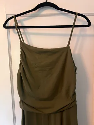 Cider Solid Asymmetrical Neck Wide Leg Jumpsuit thumbnail 2