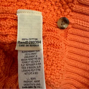 L.L Bean WOMEN S DOUBLE L MIXED CABLE KNIT SWEATER CREWNECK‎ Signature Orange thumbnail 6