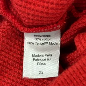 Eberjey Red Cozy Waffle Henley Short Sleeve Long Pants‎ Pajama PJ Set Red XS thumbnail 10