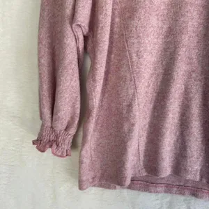 Thyme‎ + Honey Womens Marled Knit Pullover Top Smocked Ruffle Cuff NWT Size M thumbnail 3