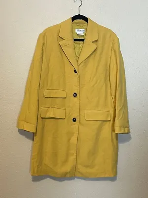 OLSEN COLLECTION Wool Coat‎ Golden Yellow Size 4 thumbnail 1