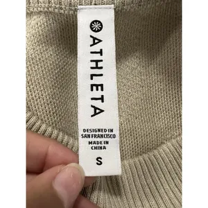 Athleta Jacquard Textured Crew Sweater‎ Small ABSTRACT CREAM #632069 $129 Preppy thumbnail 5