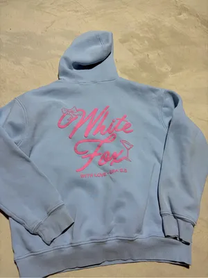 White fox Light Blue Hooded Sweatshirt pink with love martini era 8.5 L/XL thumbnail 11