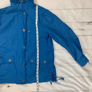 Lauren Woman’s Blue Pocket Rain Jacket Sz P/S thumbnail 9