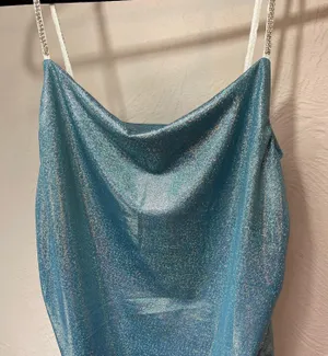 Mundefeis Light Blue Iridescent Shimmering Minidress thumbnail 2