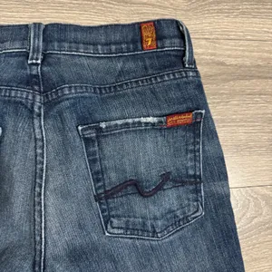 7 For‎ All Mankind Mid Waist Bootcut Y2K Jeans Women Sz 28 Dark Wash Cropped USA thumbnail 7