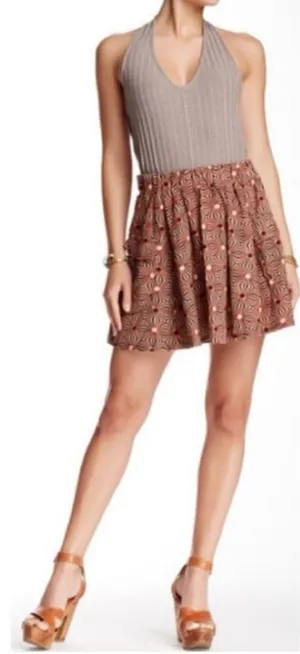 Free people retro print Indie knit skirt with pockets medium thumbnail 1