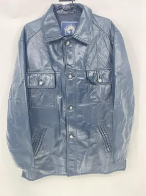 Italian Textile Group Leather Jacket Men‎ Large Blue Italy GA Classic XL thumbnail 1
