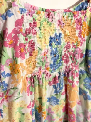 Old Navy Floral Linen Blend Summer Sun Dress Mini Dress Size XL thumbnail 2