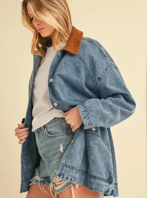 Oversized denim Shacket thumbnail 1