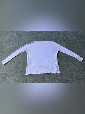 We The Free Oversized Waffle Knit Long Sleeve Womens S White Boho Thermal thumbnail 9
