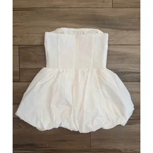 New! Amanda Uprichard‎ Saylor Skort Romper White Bubble Hem Strapless Size Small thumbnail 7