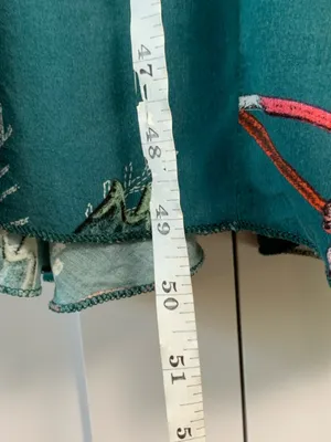 Jaase Maxi Dress XS Teal Floral Boho Autumn Wedding Guest Smocked V-Neck thumbnail 15