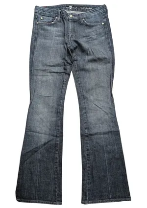 7 For All Mankind Womens 28 Tall Long‎ A Pocket Jeans Dark Wash Denim Boot Flare thumbnail 1