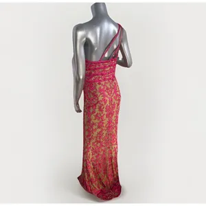 Sherri Hill 54250 One Shoulder Beaded Prom Gown Pink Nude Size 8 Dress thumbnail 8