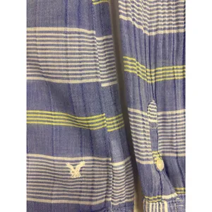 American Eagle‎ Outfitters Womens Vtg Boyfriend Striped Top Sz M Roll-Tab Sleeve thumbnail 10