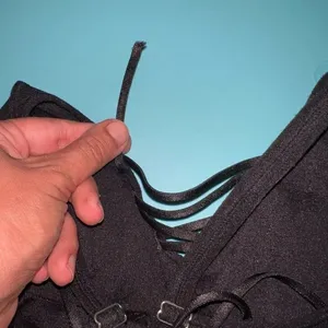 Strappy sports bra black corset style size M thumbnail 5