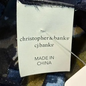 Christopher & Banks Yellow and Blue Floral Lightweight Scarf NWT thumbnail 4