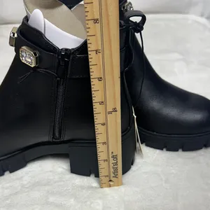Stylish Black Ankle Boots with Gem Details Size 9 thumbnail 14