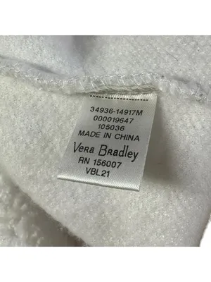 Vera Bradley Teddy Fleece Plaid Quarter Zip Pullover White Size M Casual Top thumbnail 5