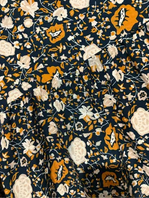 Universal thread long sleeve floral midi dress‎ blue orange size medium thumbnail 8