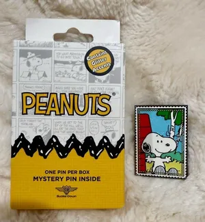 Buckle-Down Peanuts Stamps Glitter Blind Box Enamel Pin Hot Topic Exclusive thumbnail 1