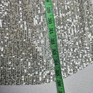 7 For All Mankind‎ 5Y Womens Silver Sequin Shift Mini Dress Short Sleeve Medium thumbnail 9
