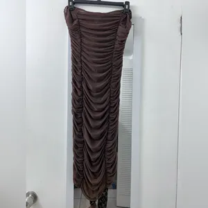 Urban Outfitters Mia Sheer Mesh Ruched Midi Dress. thumbnail 3