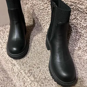 Sugar Sleek Black Moto Boots Size 6.5 thumbnail 2