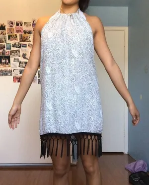 Halter Pattern Shift Dress thumbnail 1