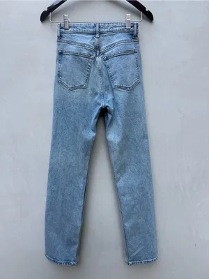Reformation Cynthia Stretch High Rise Straight Jeans Light Wash 24 thumbnail 2