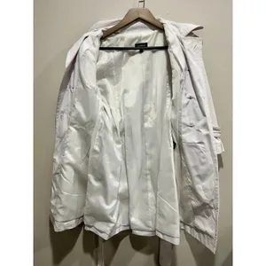 Bebe White Belted Trench Coat Ruffle Cuffs Statement Buttons Size M thumbnail 6