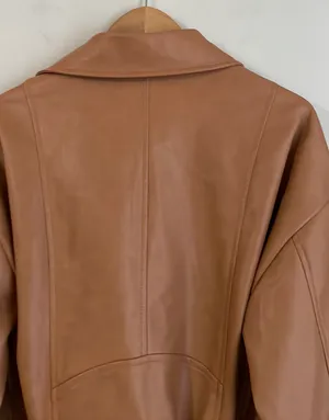 Avec Les Filles Biscotti Vegan Leather Moto Jacket Belted Crop thumbnail 7