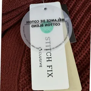NWT STITCH FIX RD STYLE Women's Sz L Long Sleeve Josslyn V Neck Sweater Rust thumbnail 4